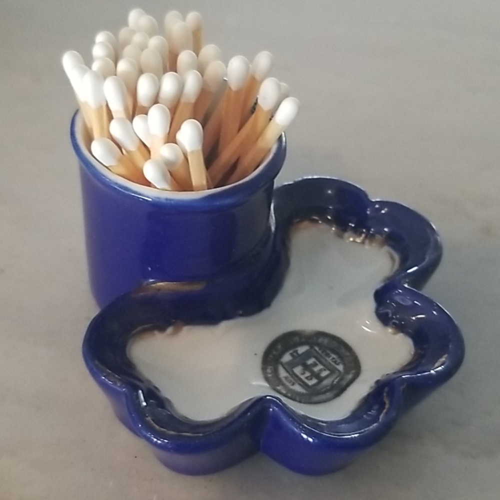 DELFT BLUE Antique Vtg Match Holder With Strike